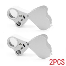 30x 60x Jeweler's Loupe Dual lenses Band Light Antique geology Magnifier Lens B
