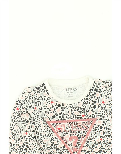 GUESS Girls Graphic Sweatshirt Jumper 6-7 Years Grey Animal Print Cotton AI06 - Picture 3 of 3