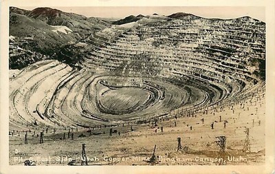 Real Photo Postcard East Side Copper Mine Pit, Bingham Canyon, Utah