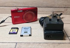 Nikon COOLPIX S3500 20.1MP Digital Camera | Red | Charger | Tested