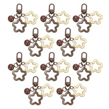 10Pcs Star Keychain, Keychain Charms, Brown