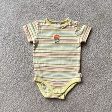 GYMBOREE VINTAGE 6-12 MONTH ONE PIECE ROMPER, STRIPED, SHORT SLEEVED, BALLOON