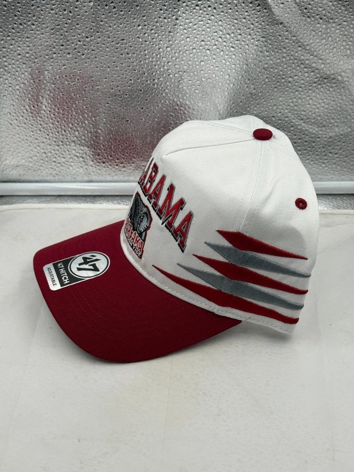 Alabama Crimson Tide NCAA '47 Marca Blanco Diamante Enganche Snapback Sombrero Ajustable Foto 2 de 4