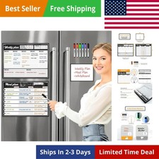 Magnetic Dry Erase Meal Planning Whiteboard for Refrigerator-Magnetic Weekly ...