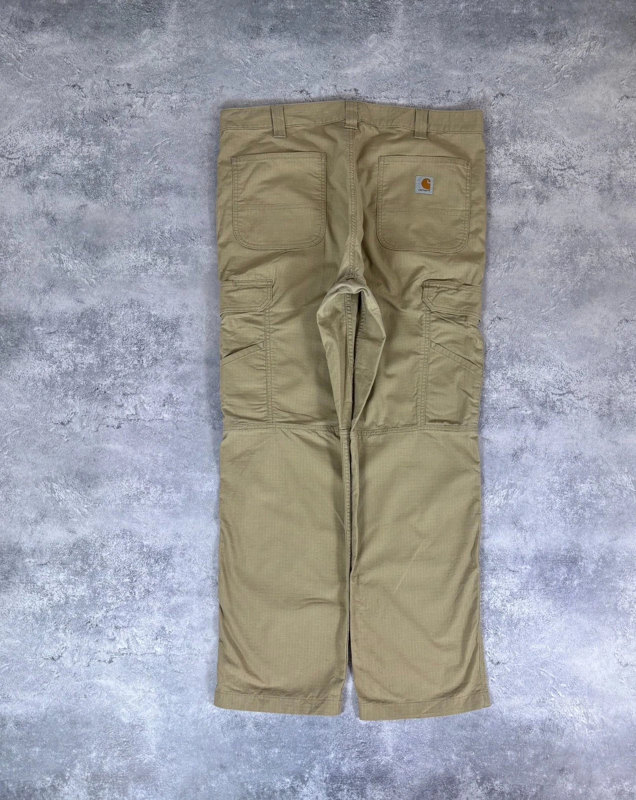 Carhartt Men’s Ivory Beige Cargo Pants Trousers Relaxed Fit Canvas Utility 38/32