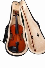 Acoustic Violin Varnish Brown 4-String Right Handed with Bow and Hard Case