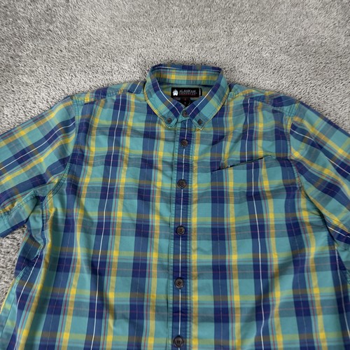 Alaskan Hardgear Duluth Trading Shirt Mens Large Blue Plaid Button Front Casual - Picture 3 of 11