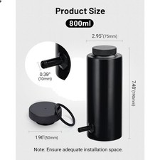 Coolant Overflow Tank, Radiator Overflow Bottle 800ml Aluminum Universal Black