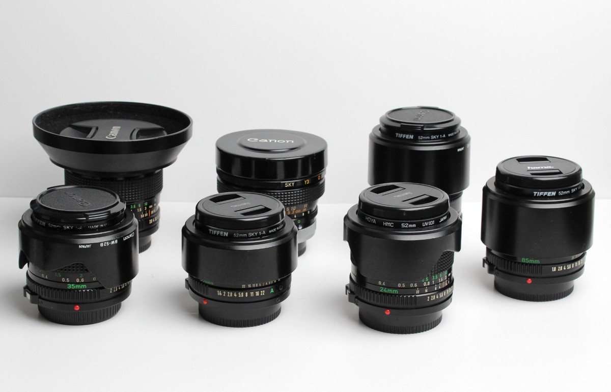 Canon FD レンズセット 50mm 24mm 100mm Canon FD Vintage Lens Set Package 7x Cine Converting 15, 20, 24