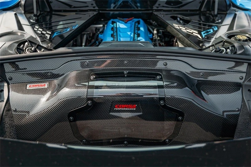 Se adapta al panel de maletero transparente de fibra de carbono Corsa para Chevrolet Corvette C8 & Foto 3 de 4