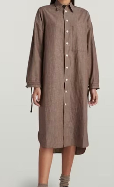NWT Gstar long chocolate shirt dress size small