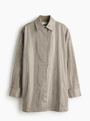 NEW Stella McCartney x H&M Oversized Rhinestone Appliqué Shirt embellished XL
