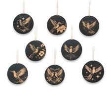 Ornament - Black - Hummingbirds - Set of 8