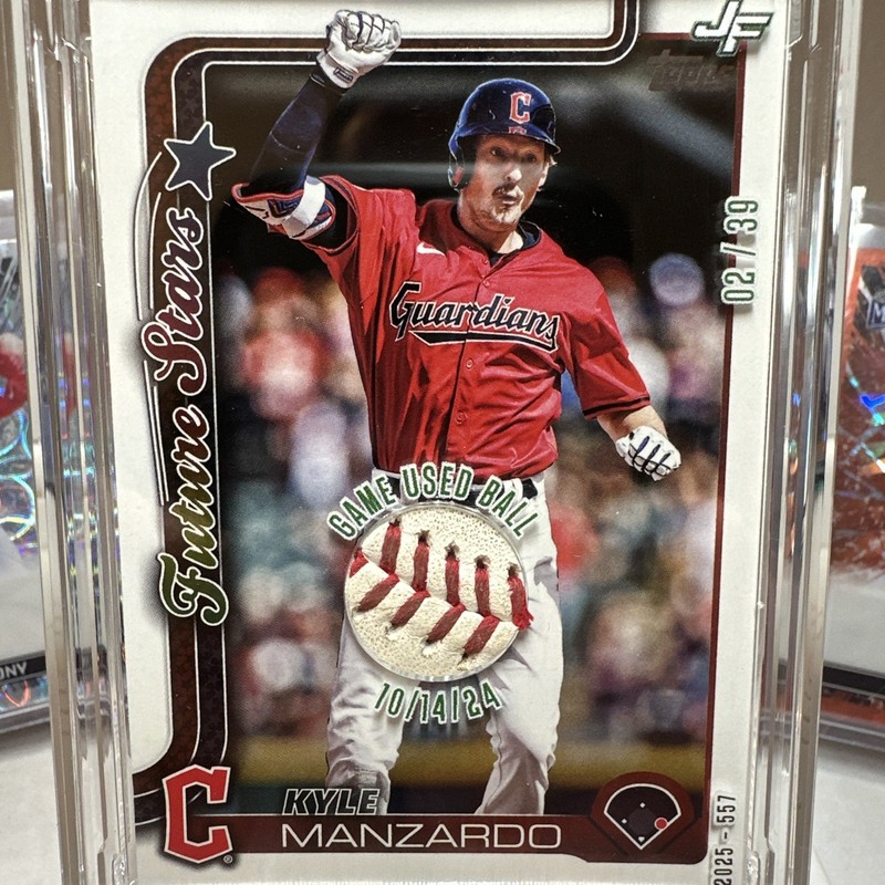 2025 Topps Series 2 - Future Stars Kyle Manzardo Game Used Ball  #’d 2/39!!!
