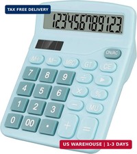 Desktop Calculator, Light Blue Calculator Big Buttons, 12-Digits
