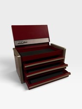 Snap-on Micro Toolbox Jewelry Chest Box 3 Drawer Cranberry Red Storage Case Rare Snap-on Micro Toolbox Jewelry Chest Box 3 Drawer Cranberry Red Storage Case Rare