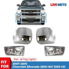 For 2007-2010 Silverado 2500 3500 Hd Front Bumper End Cap Pair W Fog Lights For 2007-2010 Silverado 2500 3500 Hd Front Bumper End Cap Pair W Fog Lights