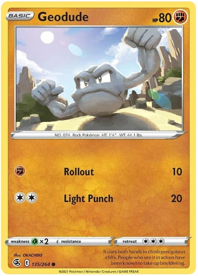 Geodude - 135/264 - Common - Near Mint