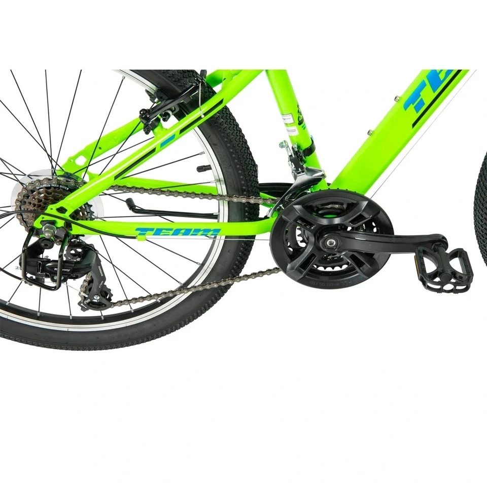 24 Inch Team Mountain Bike Green 18 Speed Steel Frame Alloy Rims - Image 4 of 4