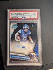 Tayvion Robinson Black Sapphire Auto /10 2023 Bowman Chrome U University PSA 10
