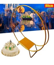 Double Hoop Cake Stand Wedding Birthday Party Decoration Flower Rack 80cm Gold