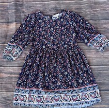 NWT BeBop Floral Boho Mini Dress SZ M | 3/4 Sleeve | Navy Pink Lightweight FS