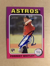 SIGNED 2024 FORREST WHITLEY TOPPS HERITAGE RC ROOKIE CARD AUTOGRAPH MLB PITCHER. rookie card picture