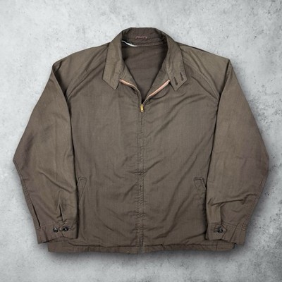 Vintage 60s McGregor Windbreaker Harrington Jacket Brown Full Zip Size 42 USA