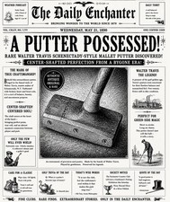 Antique Hickory Shafted Walter Travis Schenectady-style Wood Head Mallet Putter
