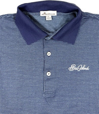 Peter Millar Mens Polo Shirt Sz Large Sea Island Golf Wink Jacquard Cotton Lisle