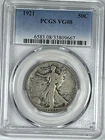 1921 Walking Liberty Half Dollar : PCGS VG08