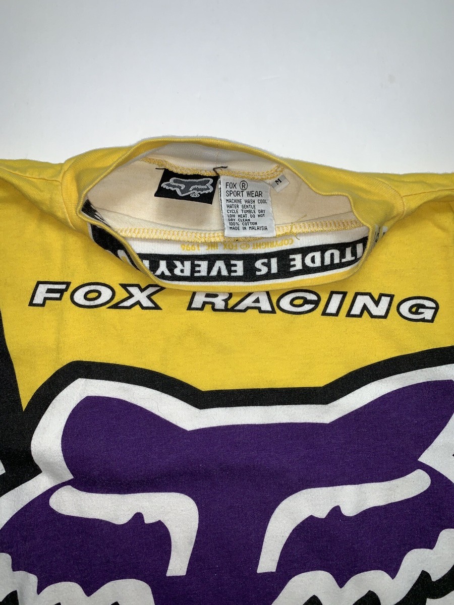 Vintage 90s FOX RACING MotoCross Long Sleeve Cotton JERSEY