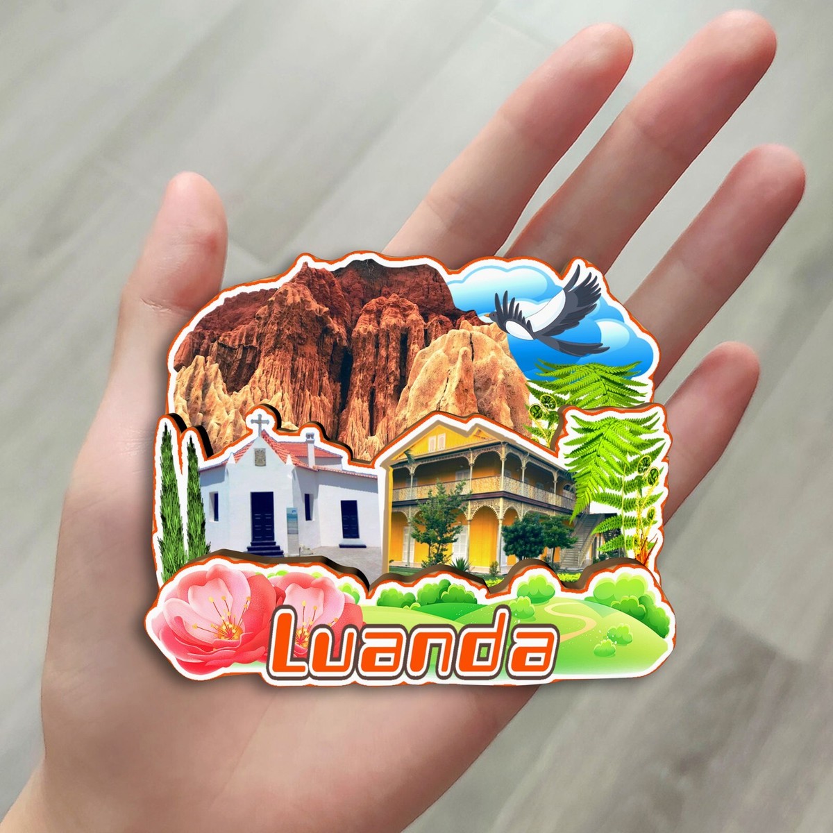 Luanda Angola Refrigerator Magnet 3D Travel Souvenir Fridge