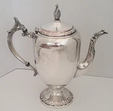 Antique F.B. Rogers Silver Co. Silver on Copper Silver-Plate Coffee Pot Urn