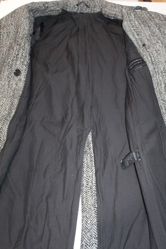 All Saints Aren Coat Size 4 Wool Hepburn Steampunk Modern Minimalist Herringbone - Picture 4 of 11