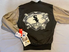 VINTAGE 90's CHICAGO WHITE SOX DENIM STARTER JACKET SMALL DEADSTOCK HOME PLATE
