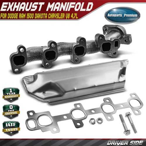Left Exhaust Manifold w/ Gasket Kit for Dodge Ram 1500 Dakota Chrysler