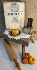 PRIMITIVE VICTORIAN VINTAGE STYLE THANKSGIVING PUMPKIN PIE RECIPE CANVAS SIGN