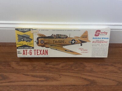 1960 Sterling Models AT-6 Texan Balsa Wood Model Airplane New Sealed Rare  18” | eBay