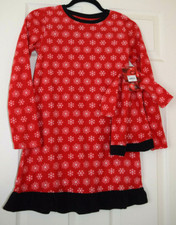 "Jammies for your Families" Girl's Sleepwear with Matching Doll Gown Red Size 10