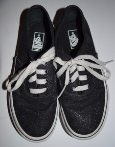 vans black glitter shoes