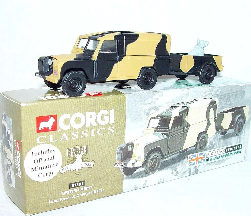 Corgi Classics 1:43 British Army LAND ROVER & TRAILER 1st Battalion Set MIB`98 - Image 2 of 4