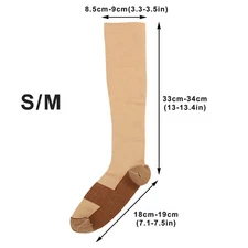 5 Pairs Copper Compression Socks 20-30mmhg Graduated Support Stocking S-xxl US