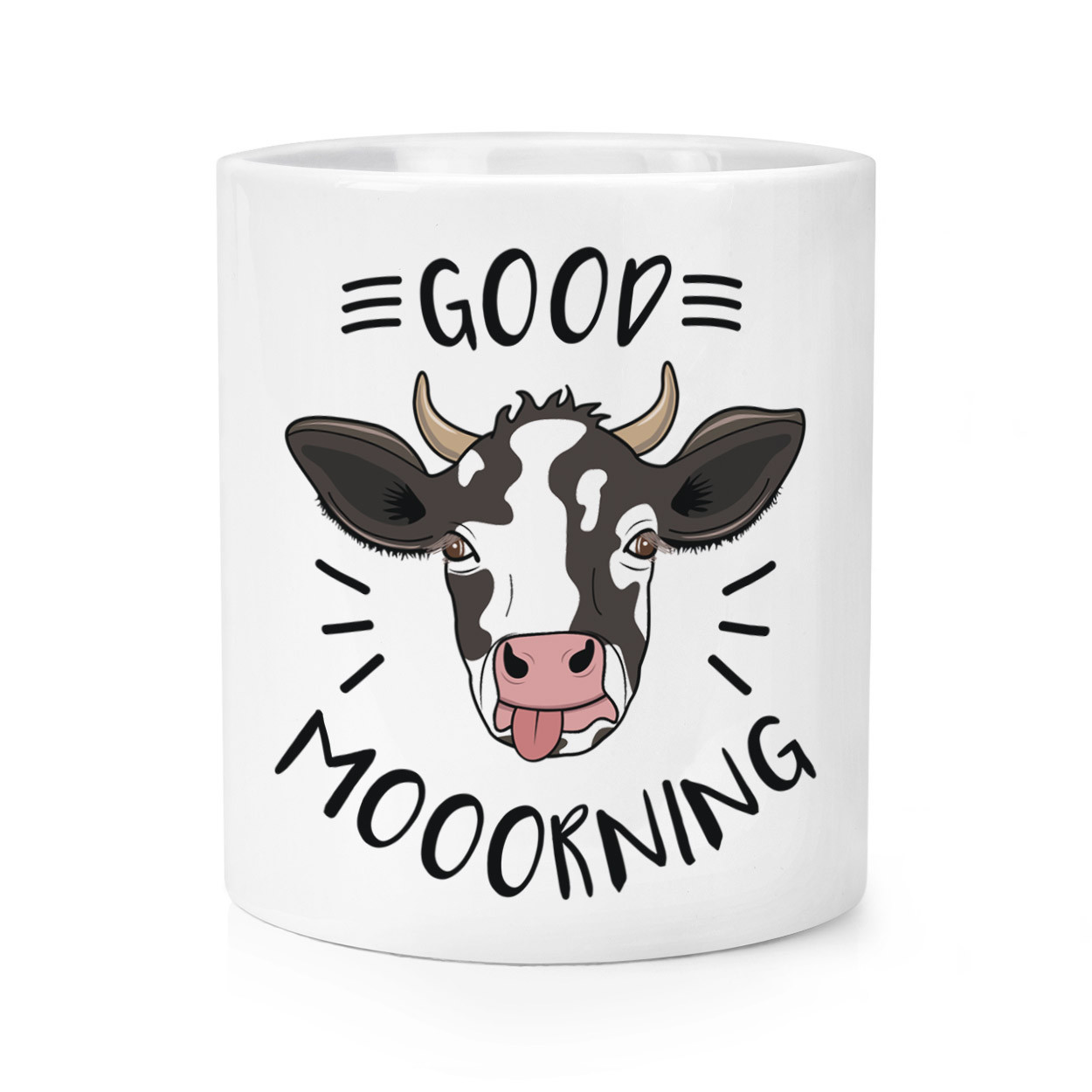 Good Mooorning Cow Makeup Brush Pencil Pot - Funny Morning Moo Joke