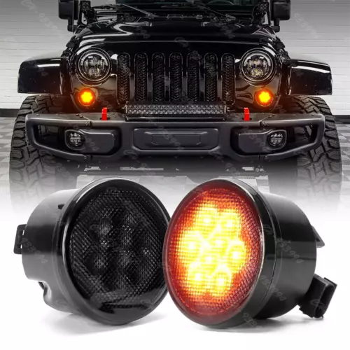 For Jeep Wrangler JK JKU 2007-2018 Front LED Turn Signal Lights Blinkers Parking - Bild 2 von 13