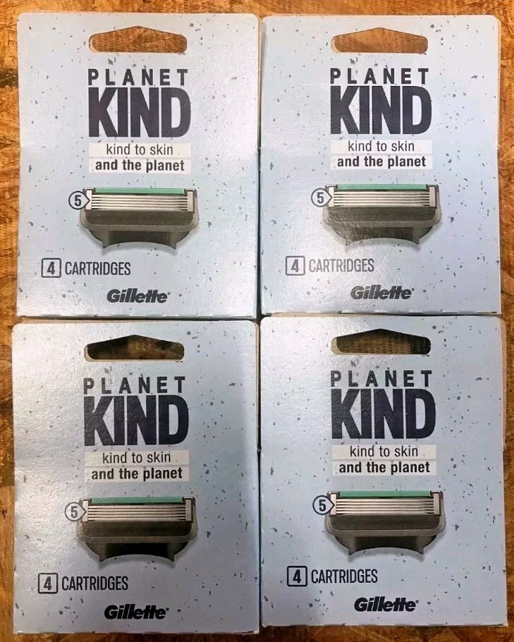 4 Pack Gillette Planet Kind Cartridge 5 Blades Each 16 total carts