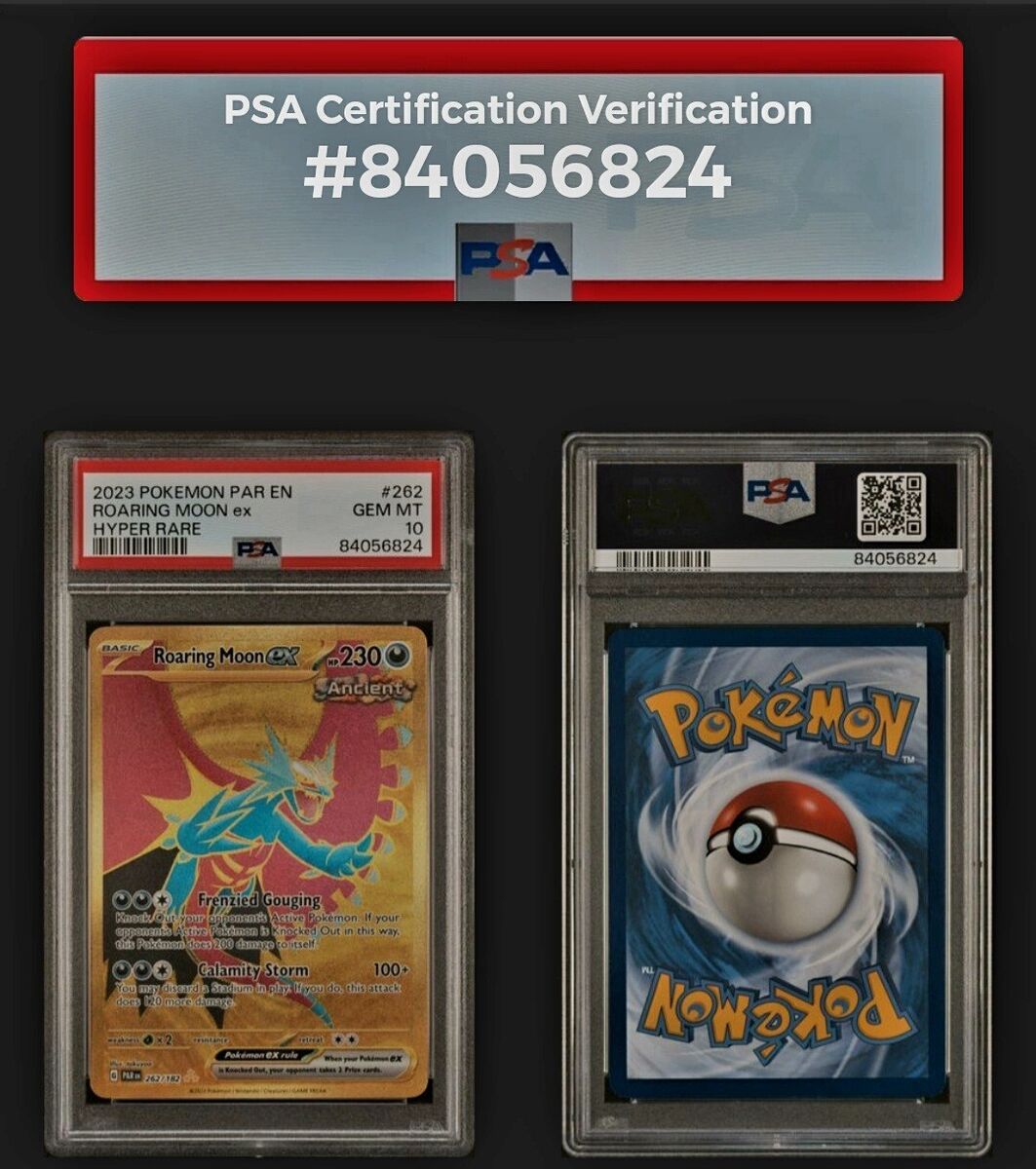 2023 ROARING MOON Ex Pokemon #262 Paradox Rift PSA 10 GEM 2023 ROARING MOON Ex Pokemon #262 Paradox Rift PSA 10 GEM
