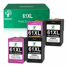 4 PK for HP 61 XL Ink Cartridge Combo CH563WN CH564WN Black  Color 61XL