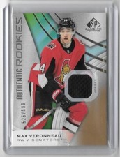 2019-20 UPPER DECK SP GAME USED MAX VERONNEAU AUTHENTIC ROOKIES JERSEY 526/599