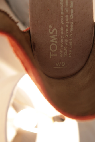 Tom's Sienna Wedge Espadrille Ankle Strap Womens Orange Boho Festival Size 9 - Picture 2 of 14